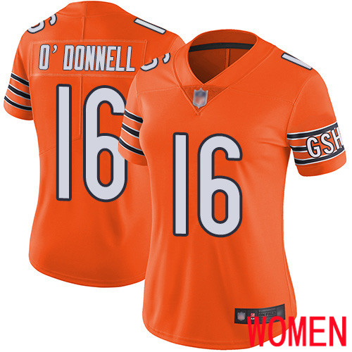 Chicago Bears Limited Orange Women Pat O Donnell Alternate Jersey NFL Football #16 Vapor Untouchable->youth nfl jersey->Youth Jersey
